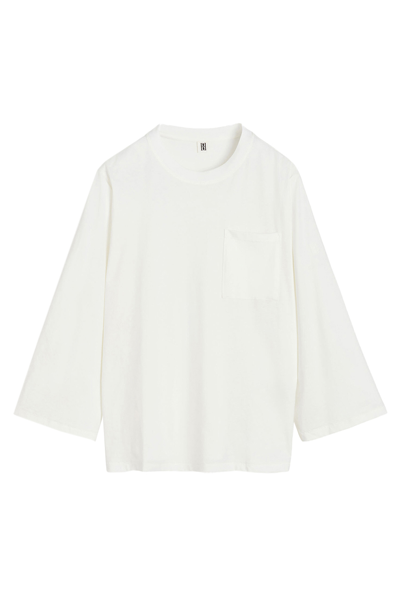 Dames t-shirt lange mouw ecru