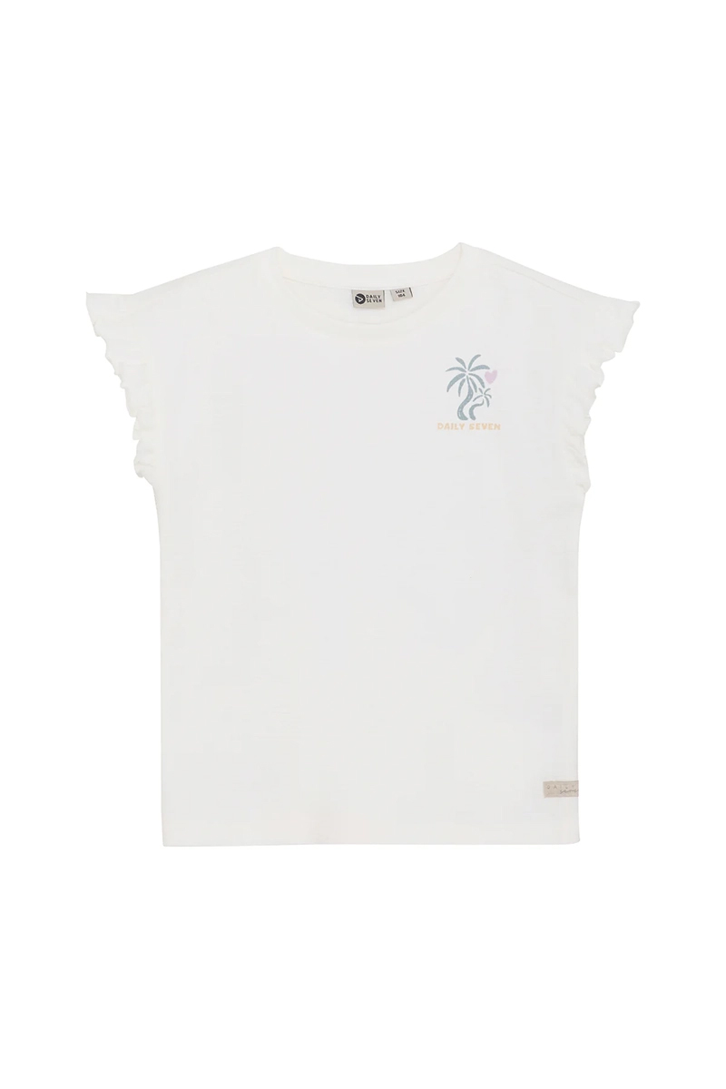 Meisjes t-shirt korte mouw ecru