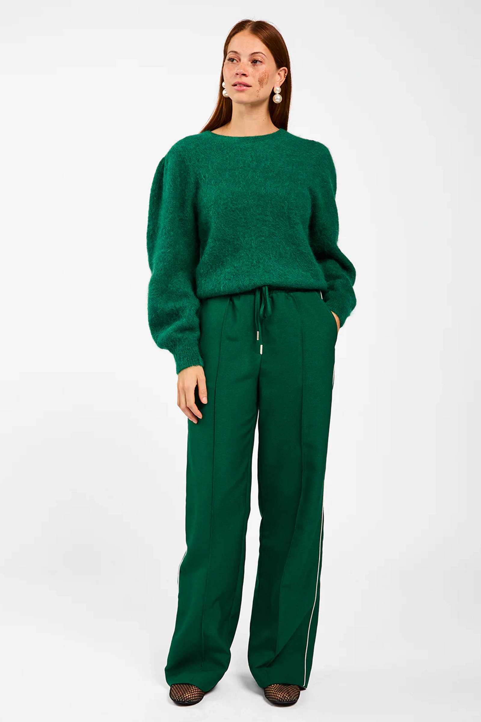 Dames t-shirt lange mouw groen