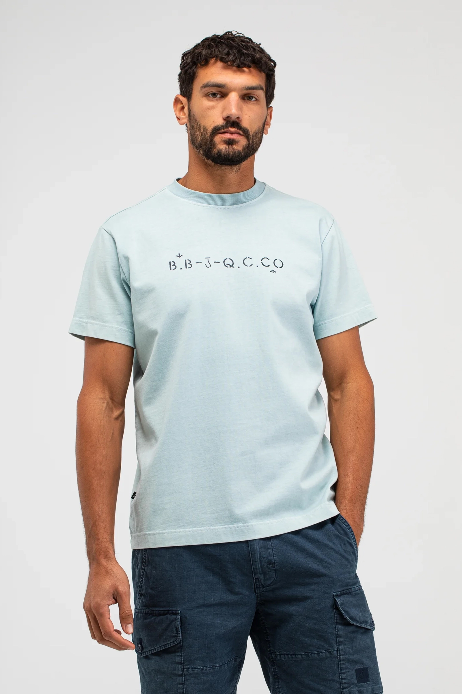 Heren t-shirt kortemouw blauw