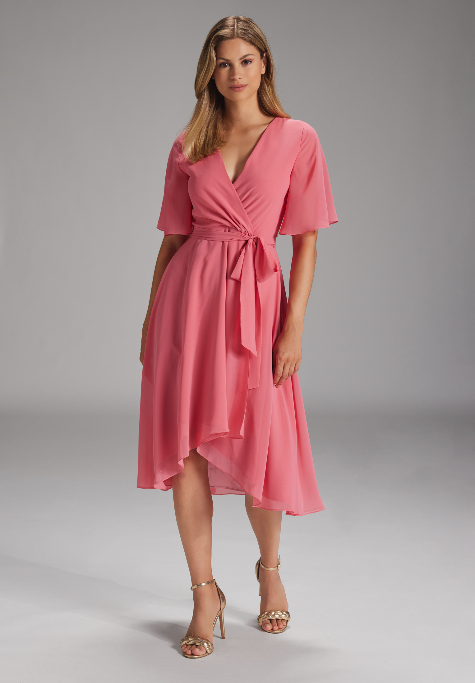 Swing Vokuhila-Kleid aus nachhaltigem Chi melon pink 4
