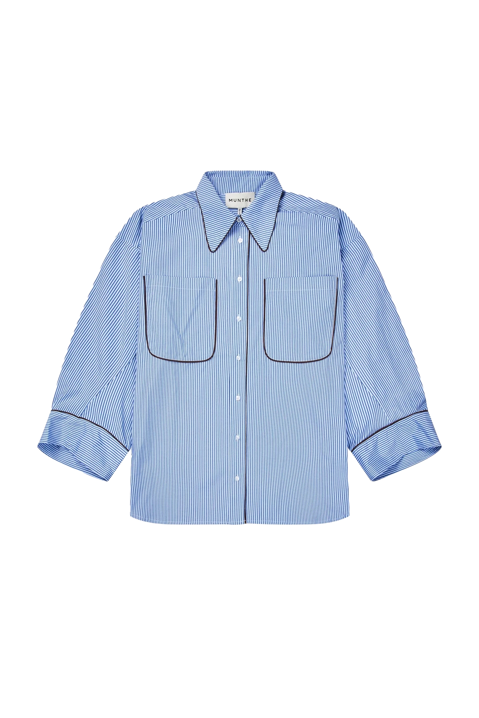 Dames blouse lange mouw blauw