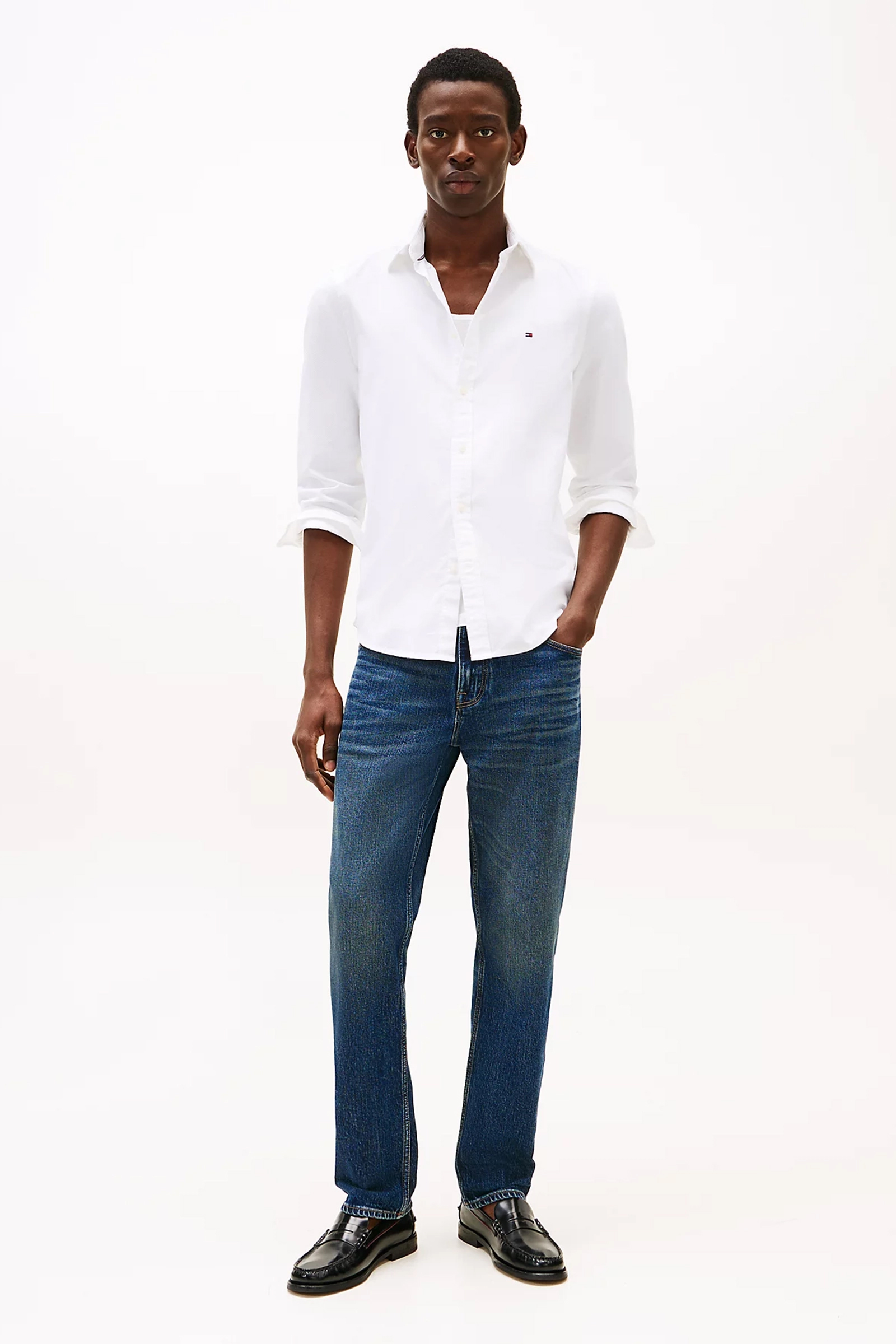 Heren overhemd lm casual wit