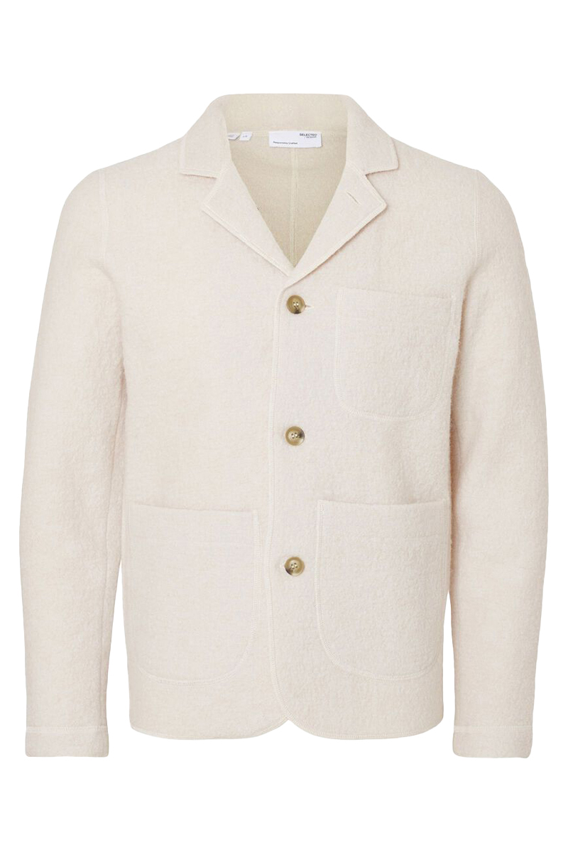 Selected SLHNEALY KNIT BLAZER W NOOS 184679-Oatmeal 1