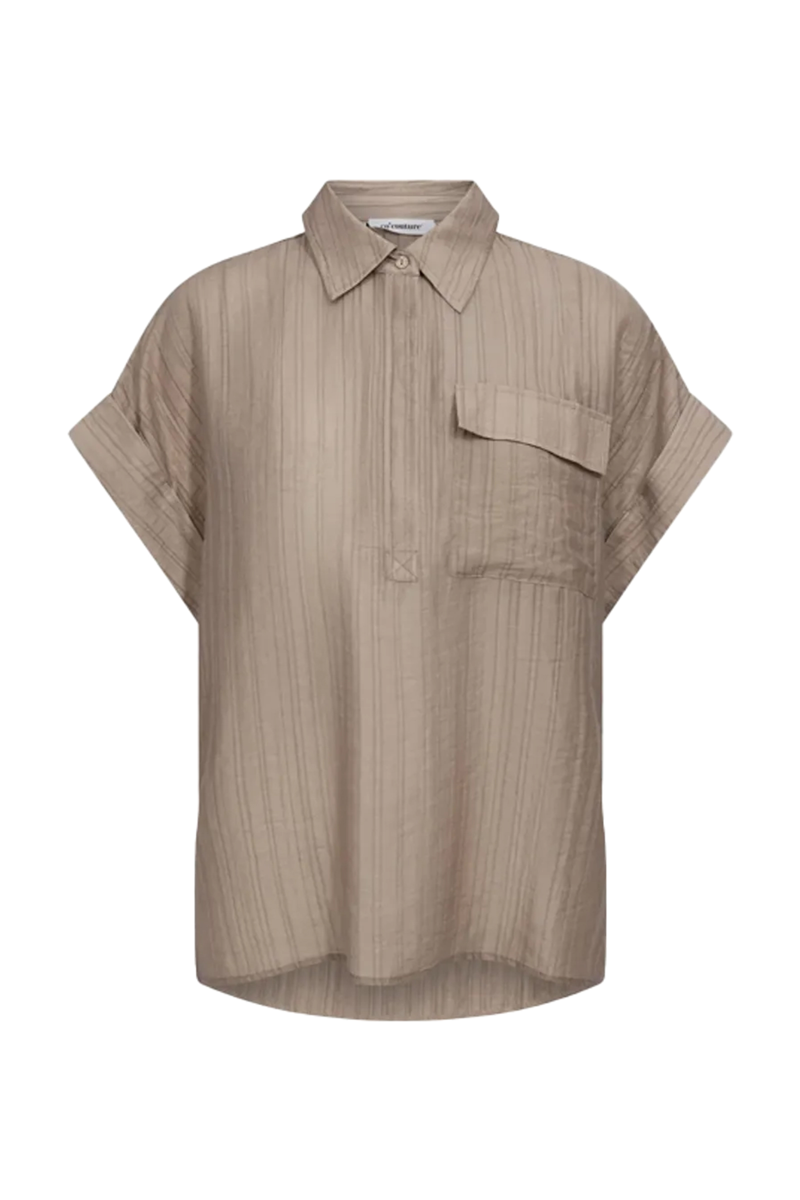 Dames blouse korte mouw bruin