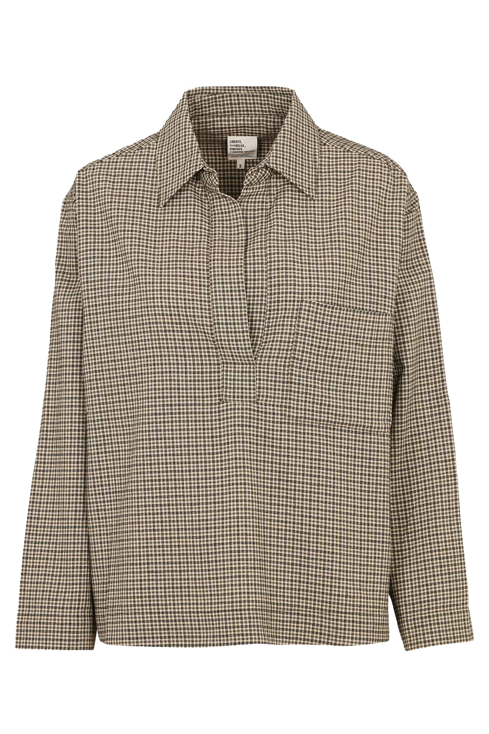 Dames blouse lange mouw bruin