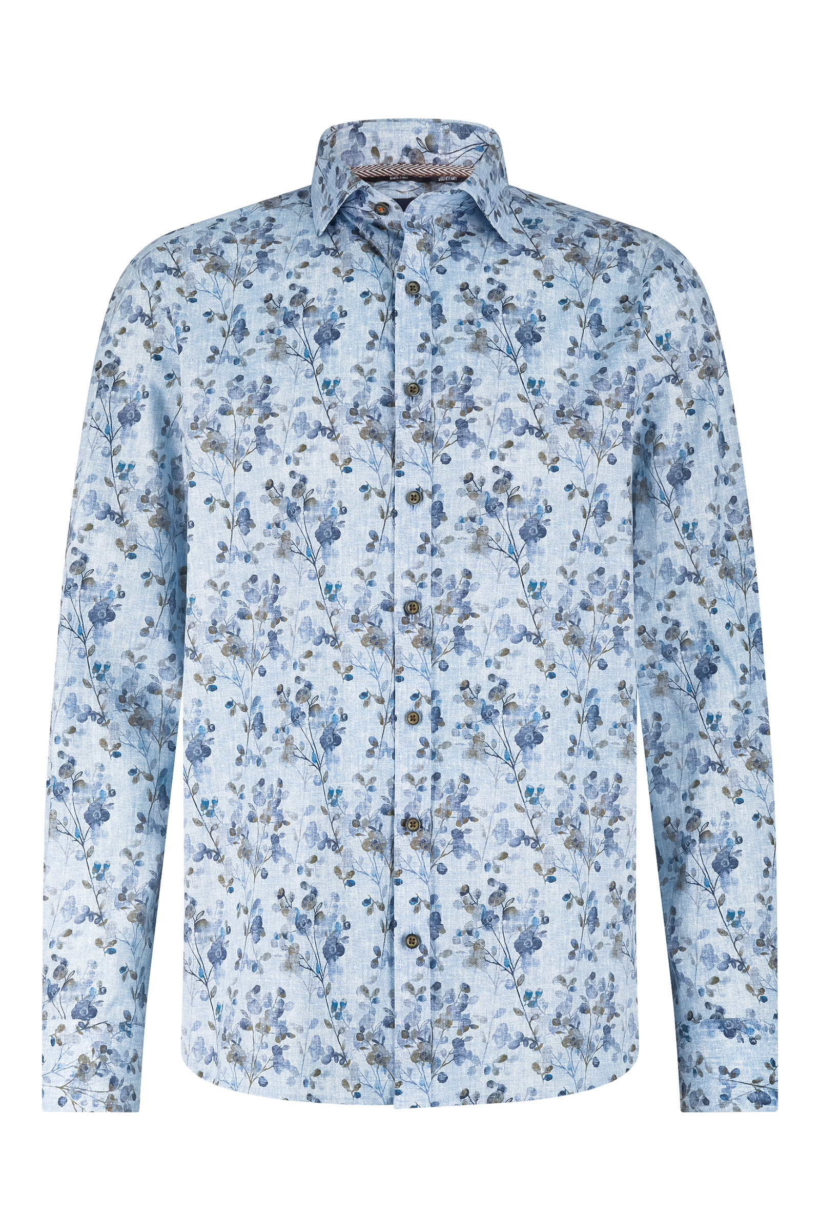 Heren overhemd lm casual grijs
