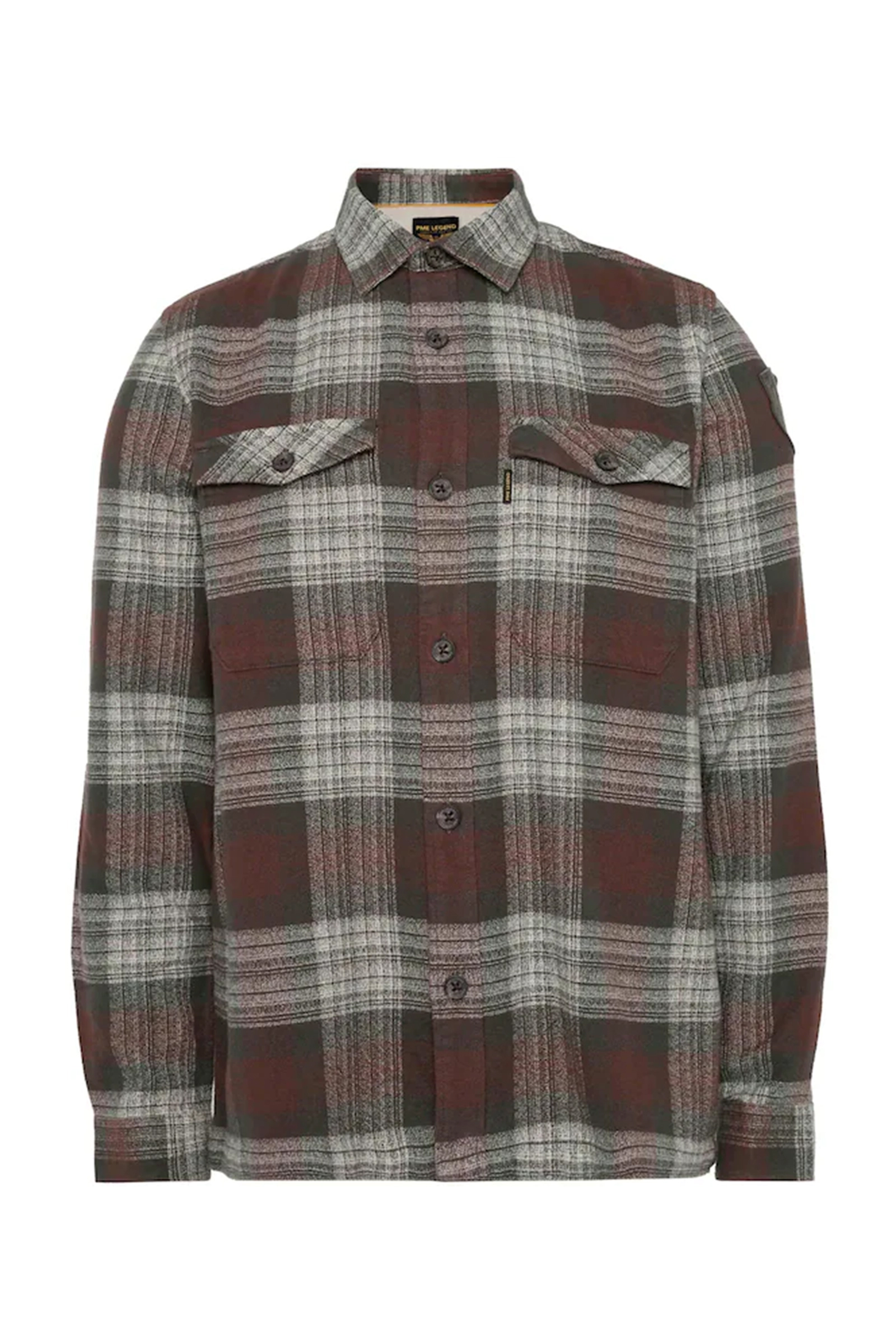 Heren overhemd lm casual bruin
