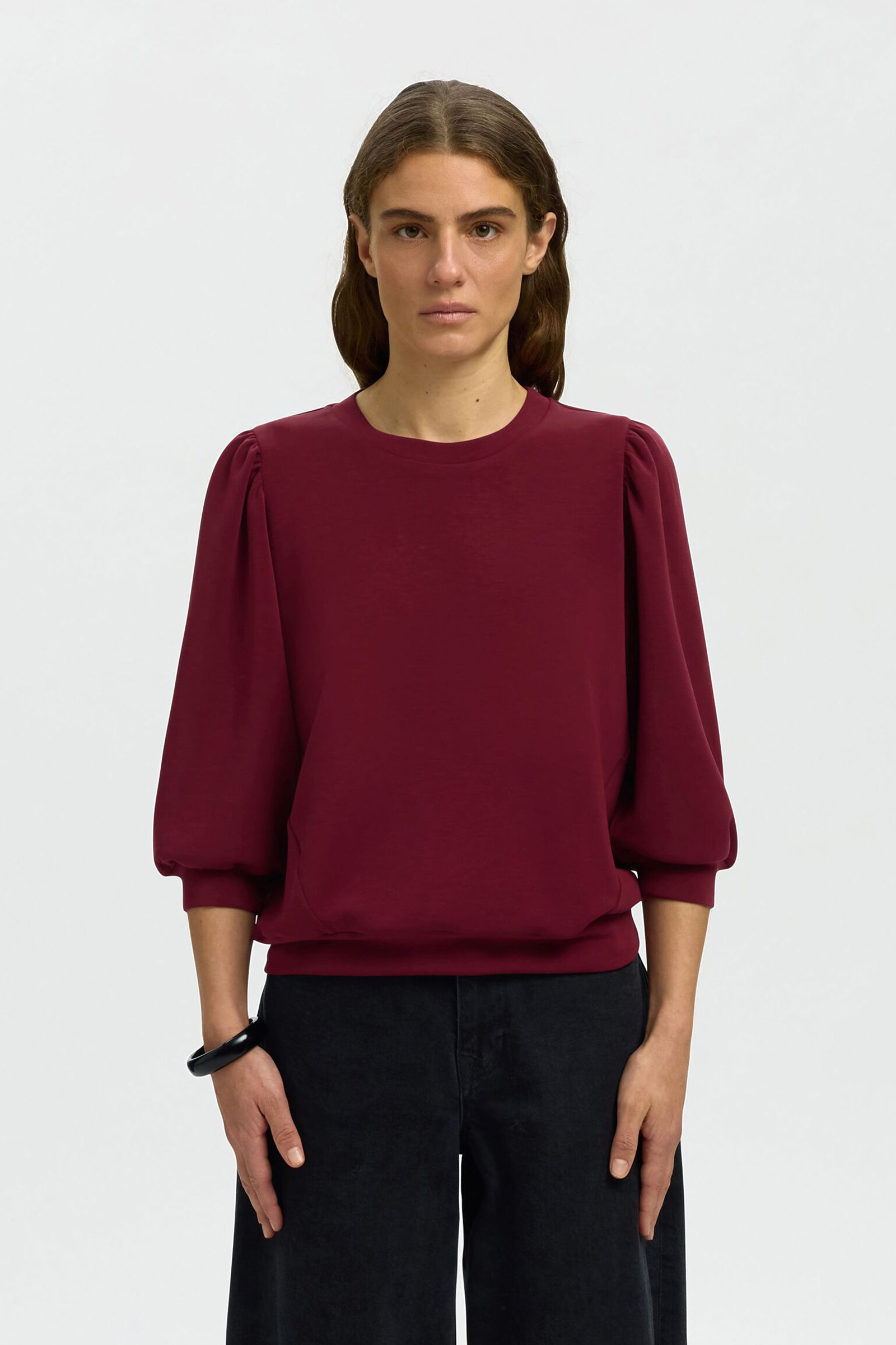 Dames blouse lange mouw rood
