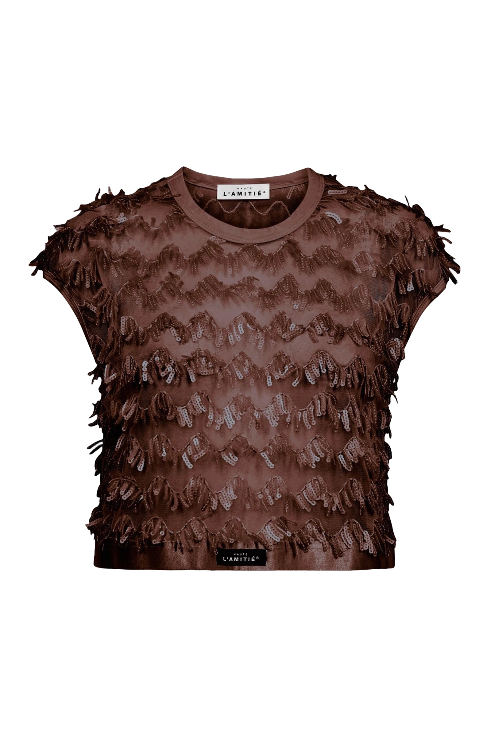 Dames top bruin