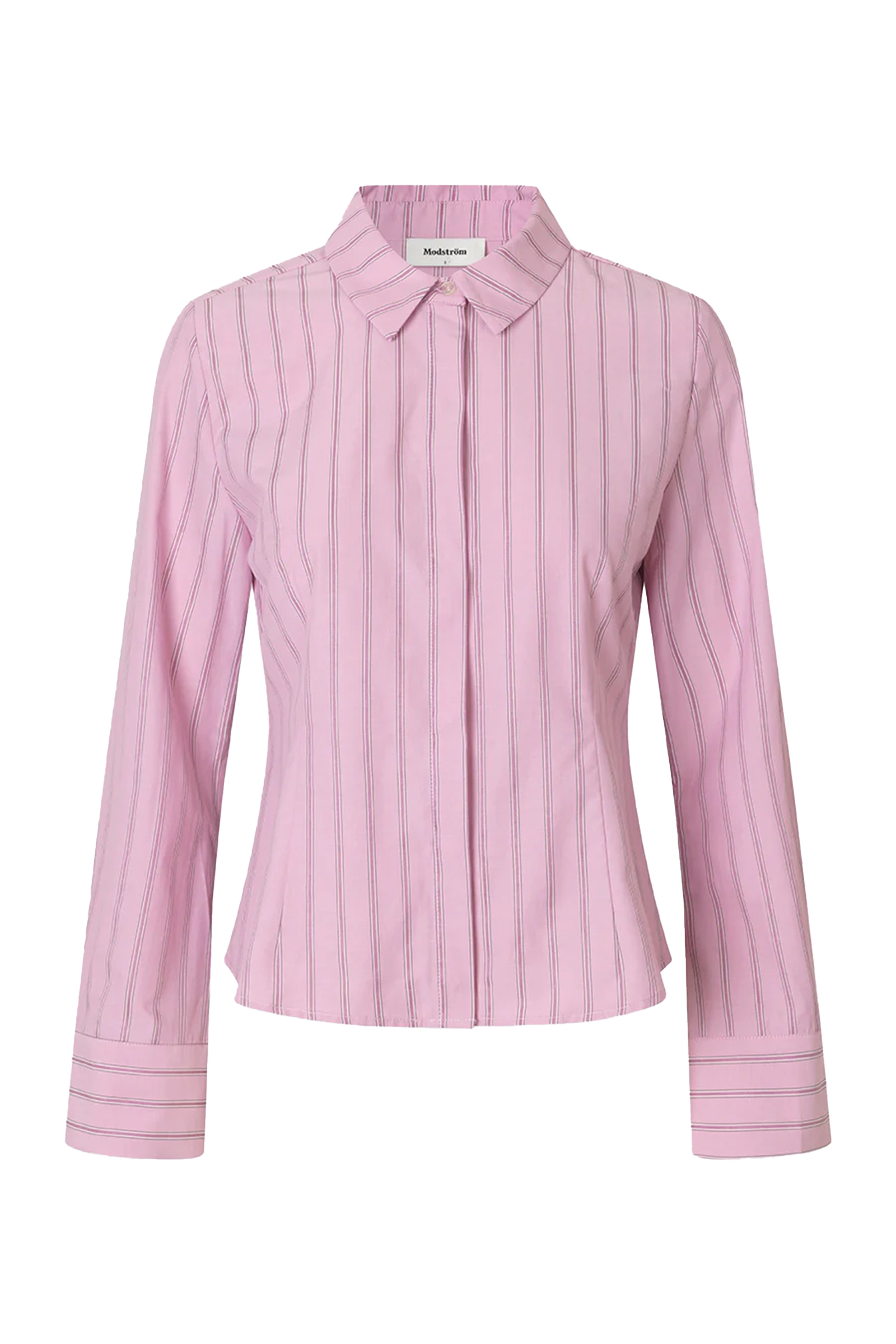 Dames blouse lange mouw rose