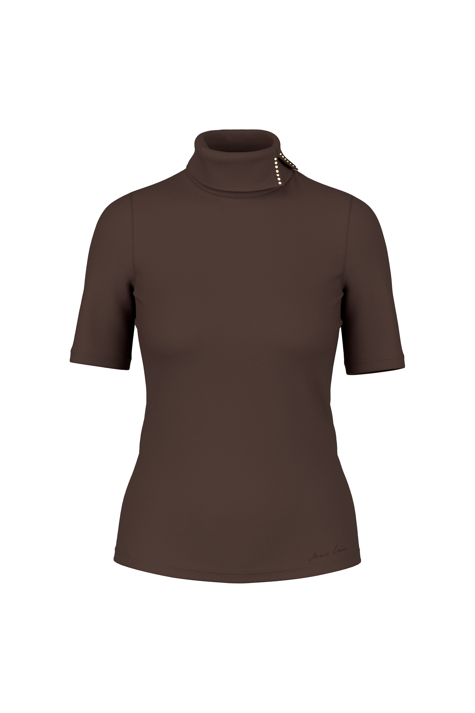 Dames t-shirt korte mouw bruin
