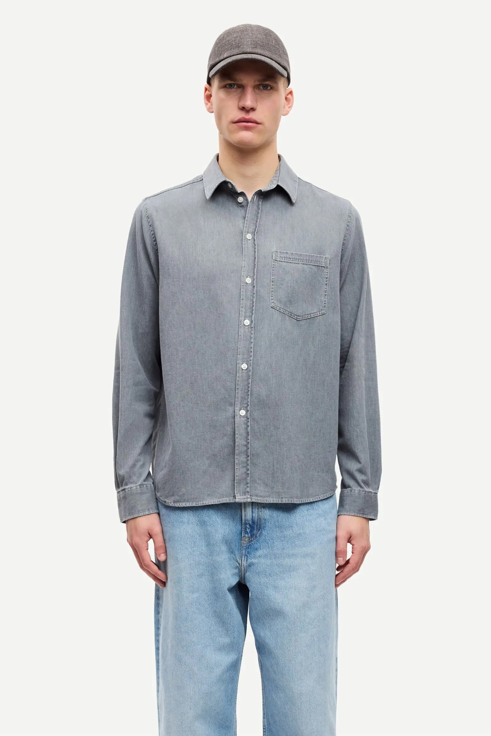 Heren overshirt grijs