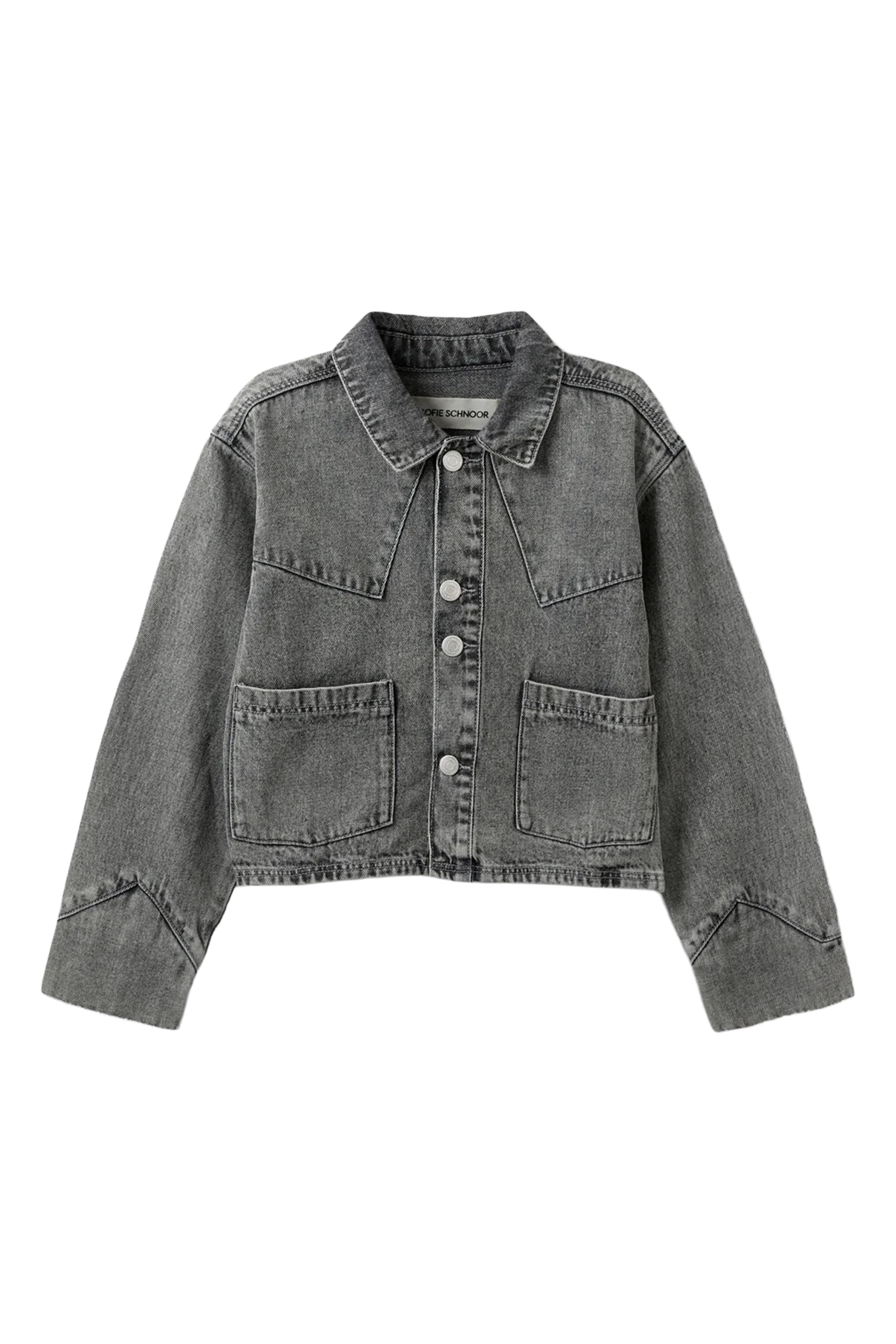 Meisjes jeans jack grijs