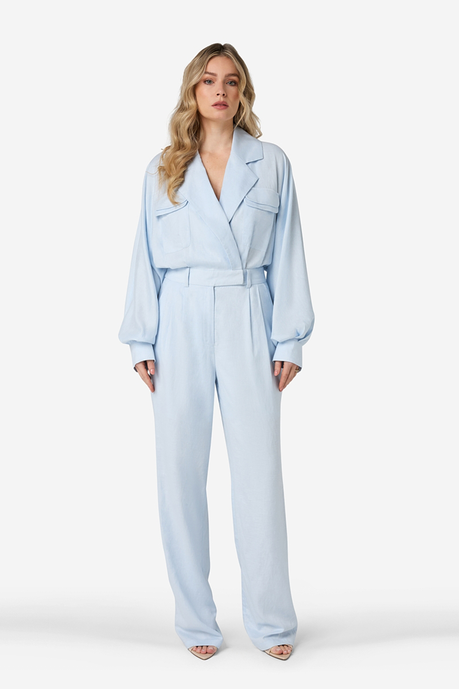 Dames jumpsuit/tuinbroek blauw