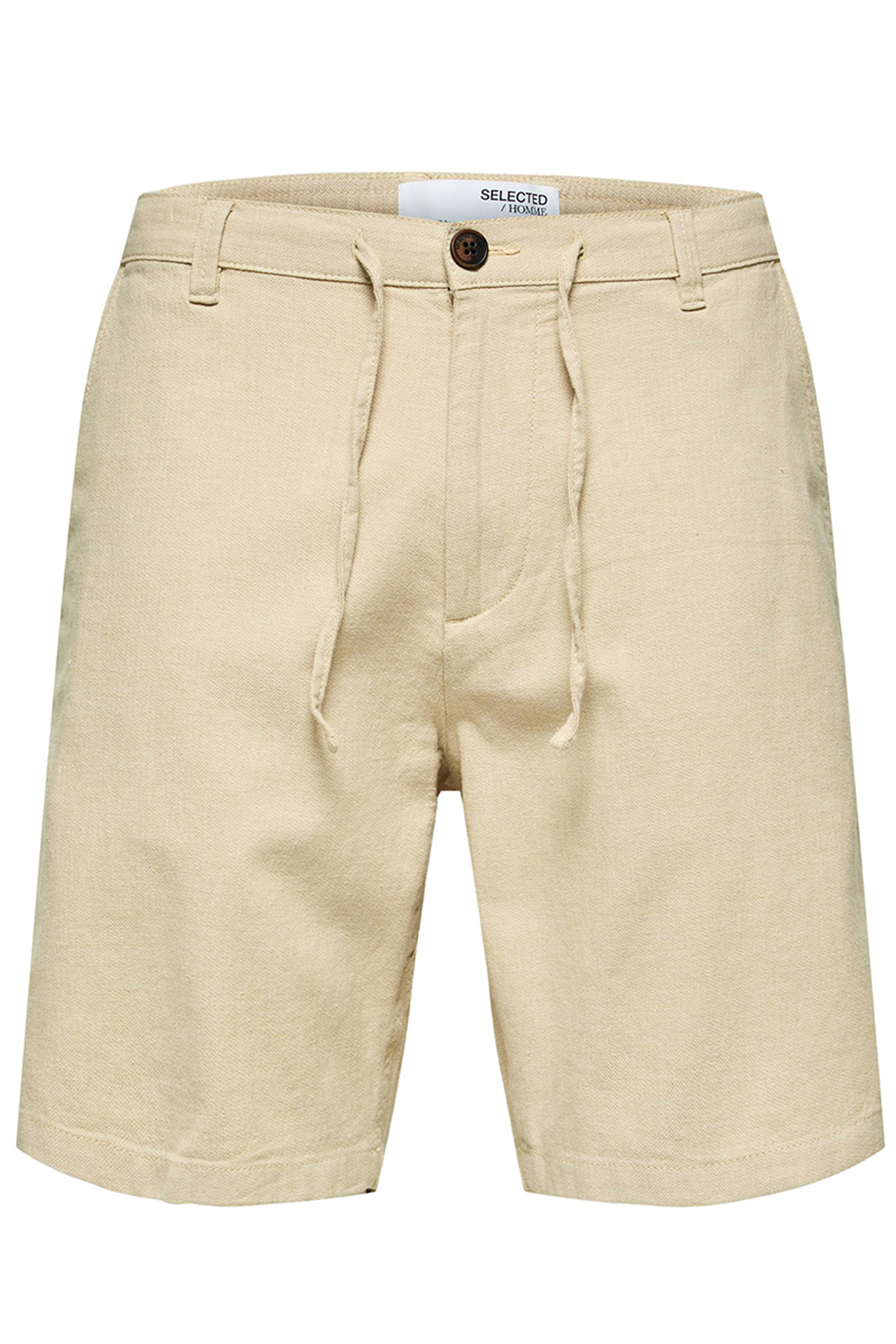 Selected SLHREGULAR-BRODY LINEN BLD SHORTS N bruin/beige-1 1