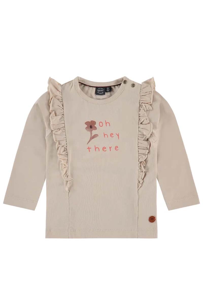 Meisjes t-shirt lange mouw ecru