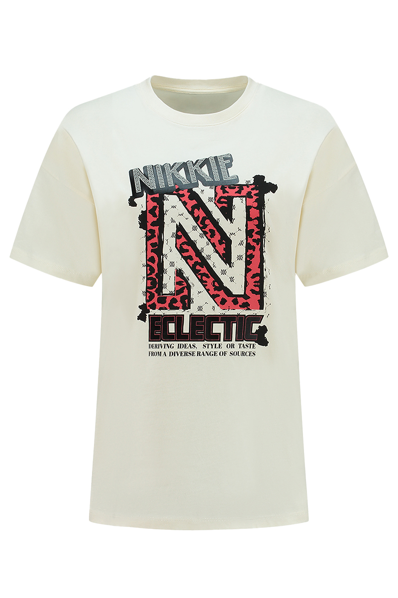 Nikkie Eclectic T-Shirt Ecru-1 1