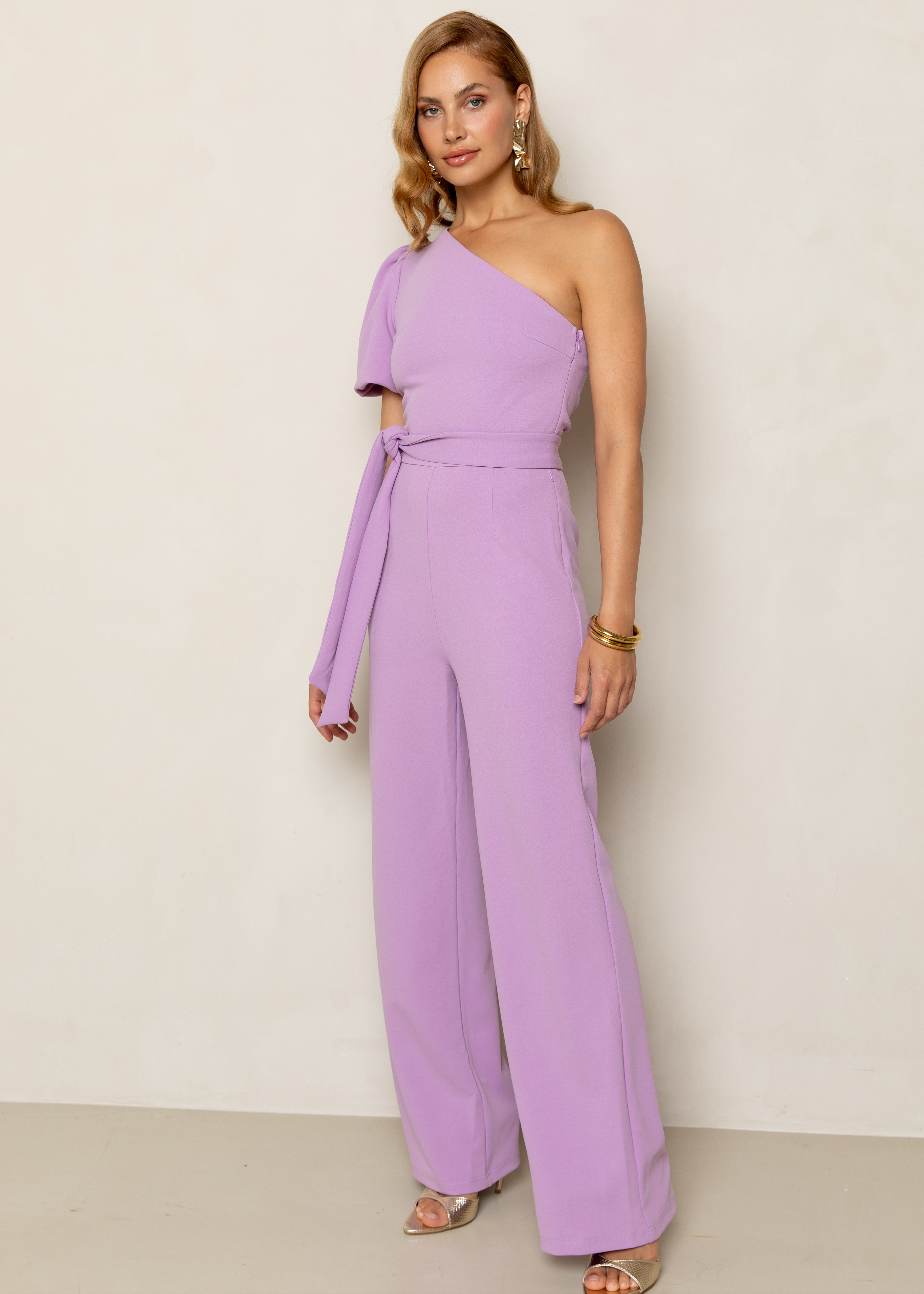 Dames jumpsuit/tuinbroek paars