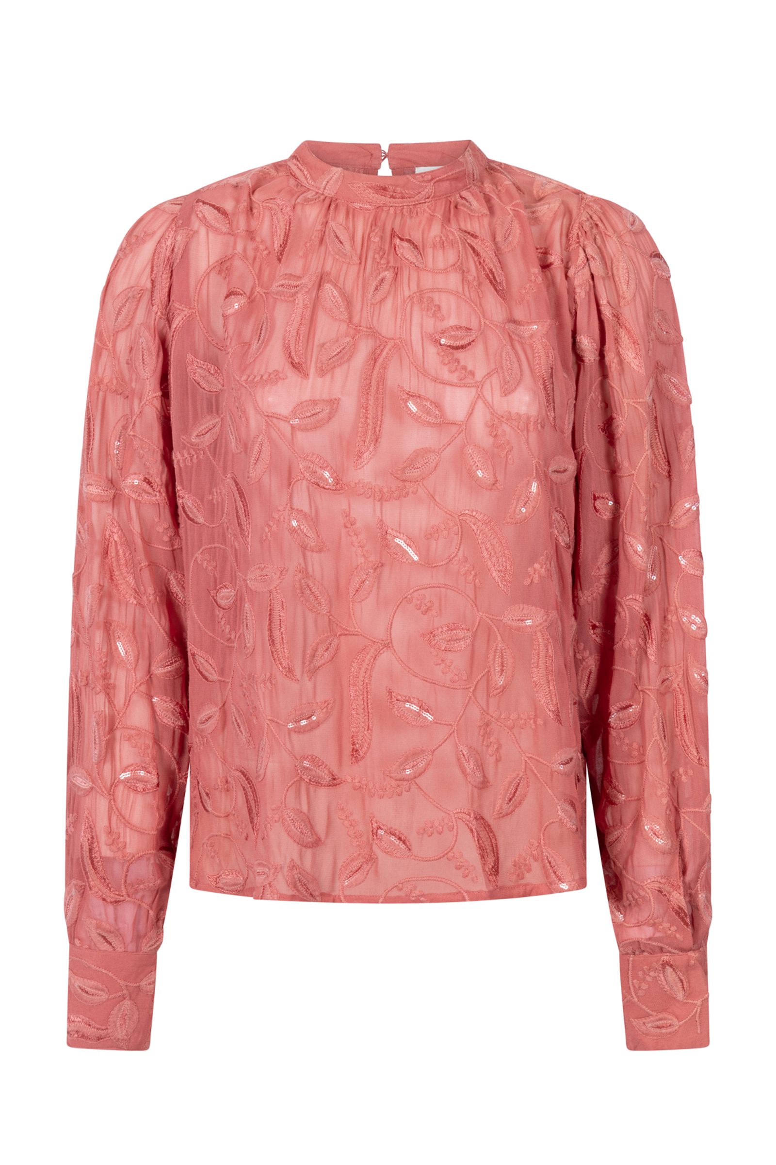 Dames blouse korte mouw rose