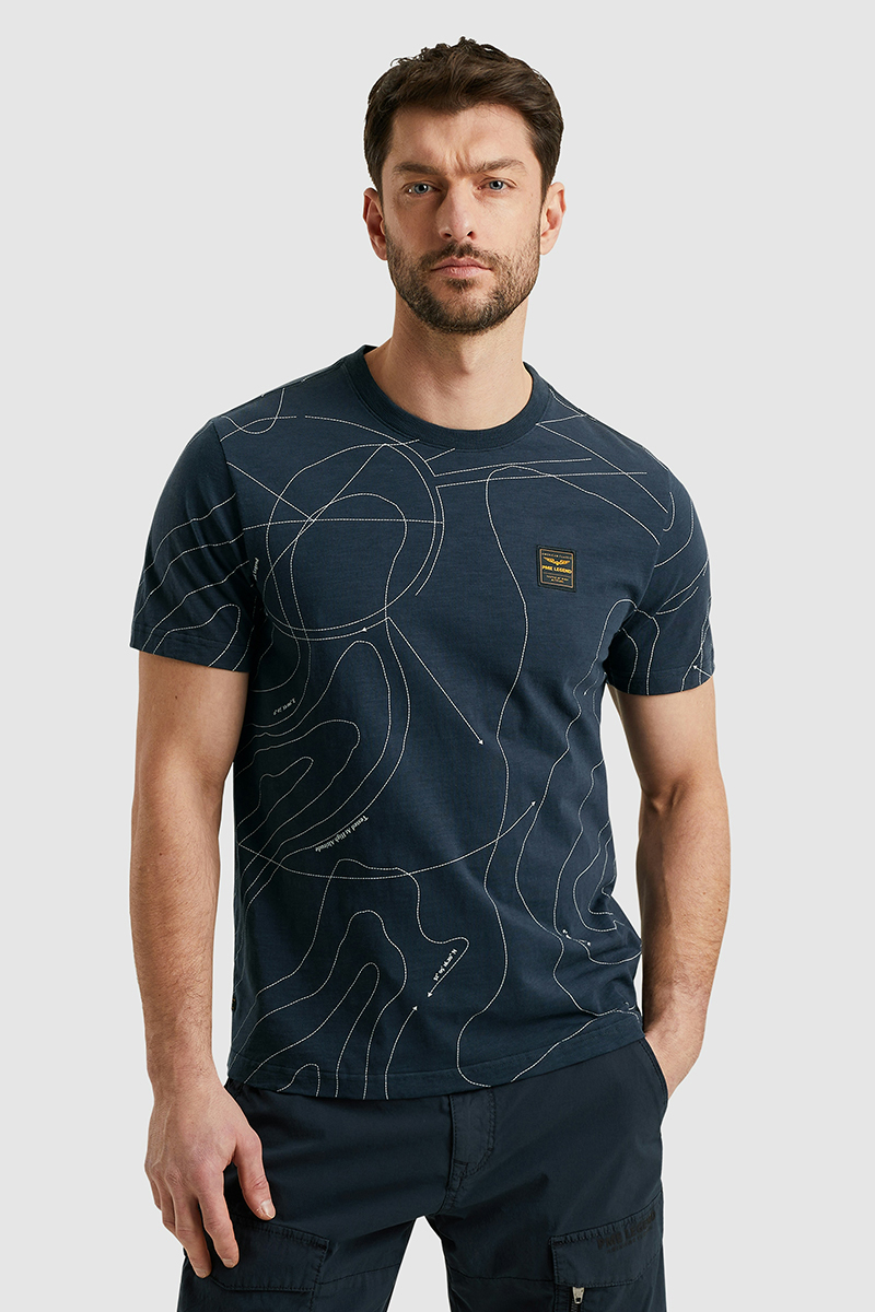 Heren t-shirt kortemouw blauw