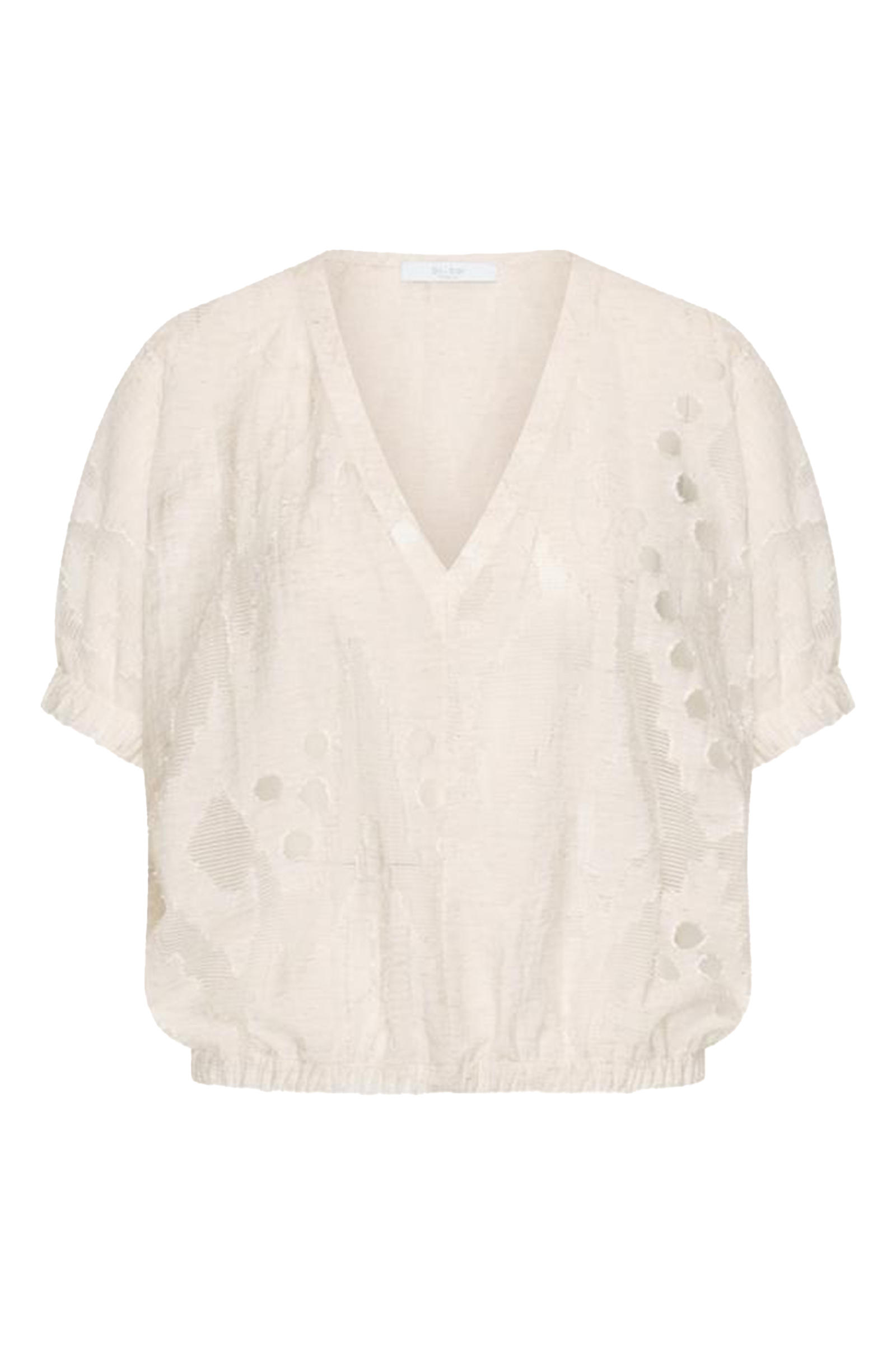 Dames blouse korte mouw ecru