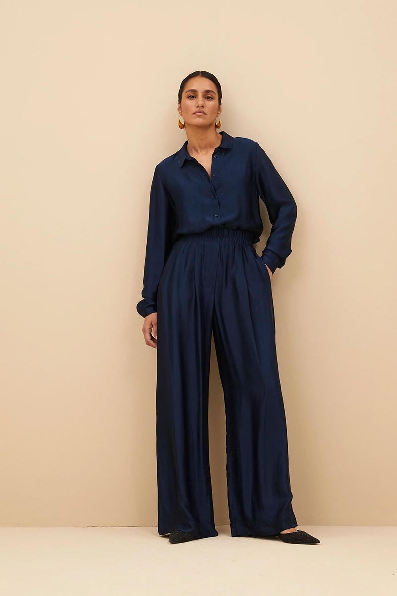 By Bar Benji gloss pant Blauw-1 2