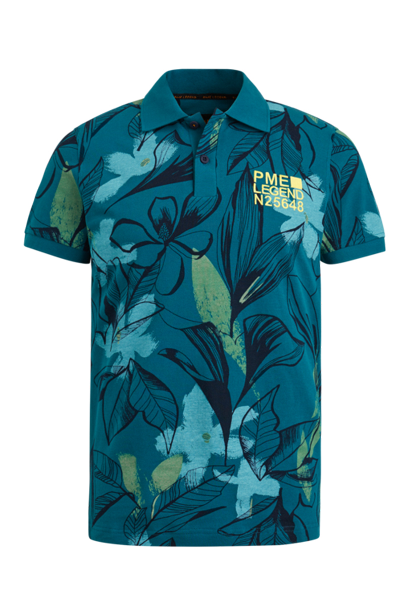 PME Legend Short sleeve polo Printed pique Blauw-2 1