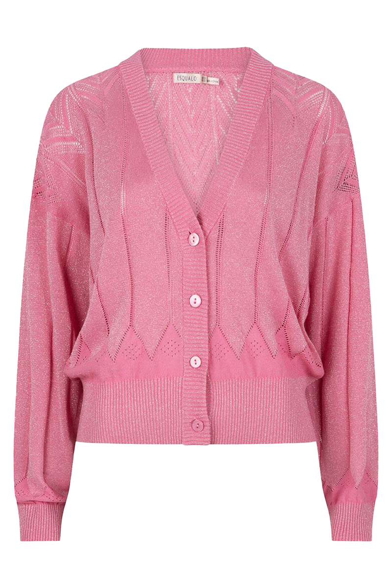 Esqualo Cardigan lurex fancy Rose-1 1