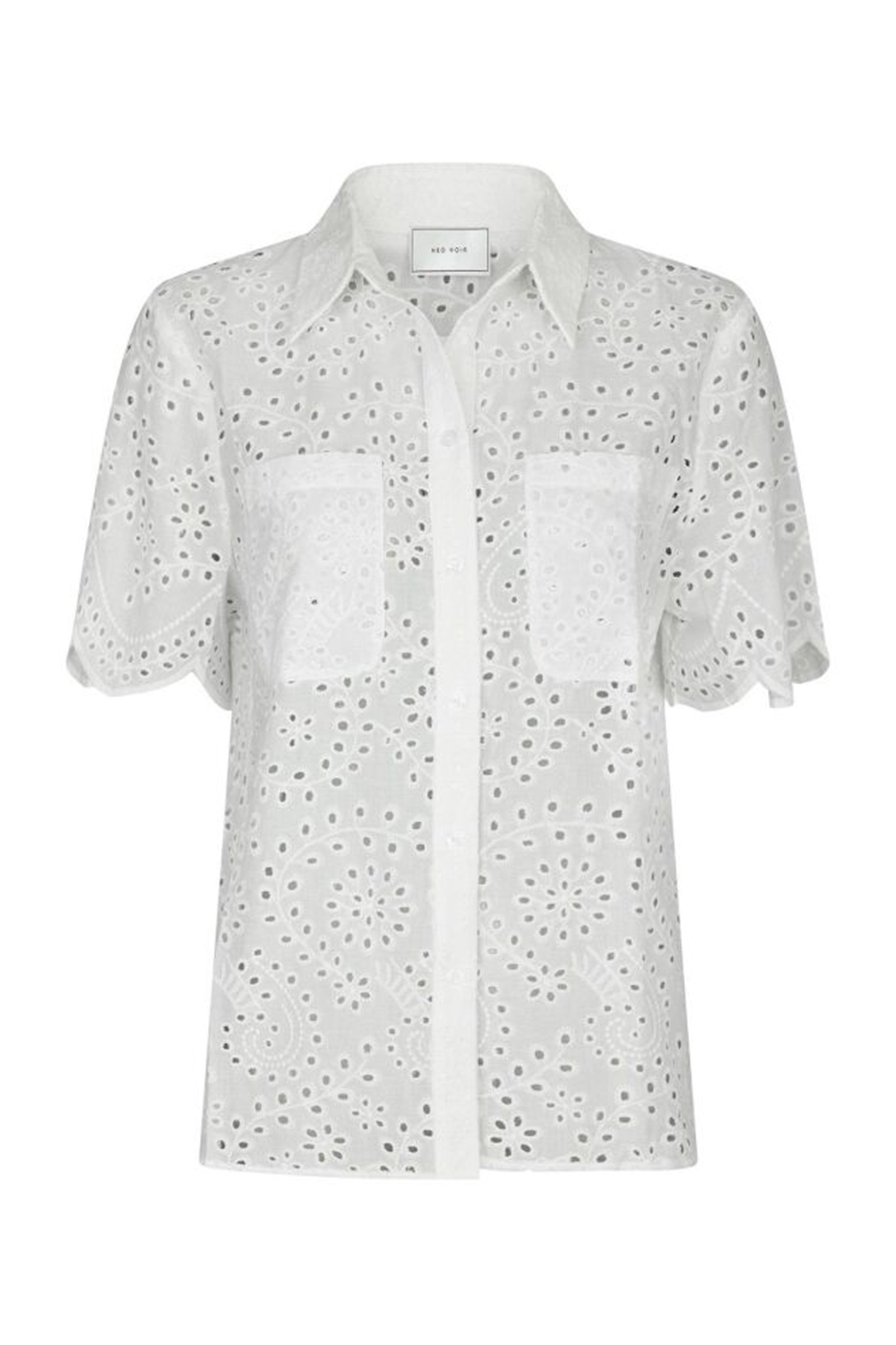 Dames blouse korte mouw wit