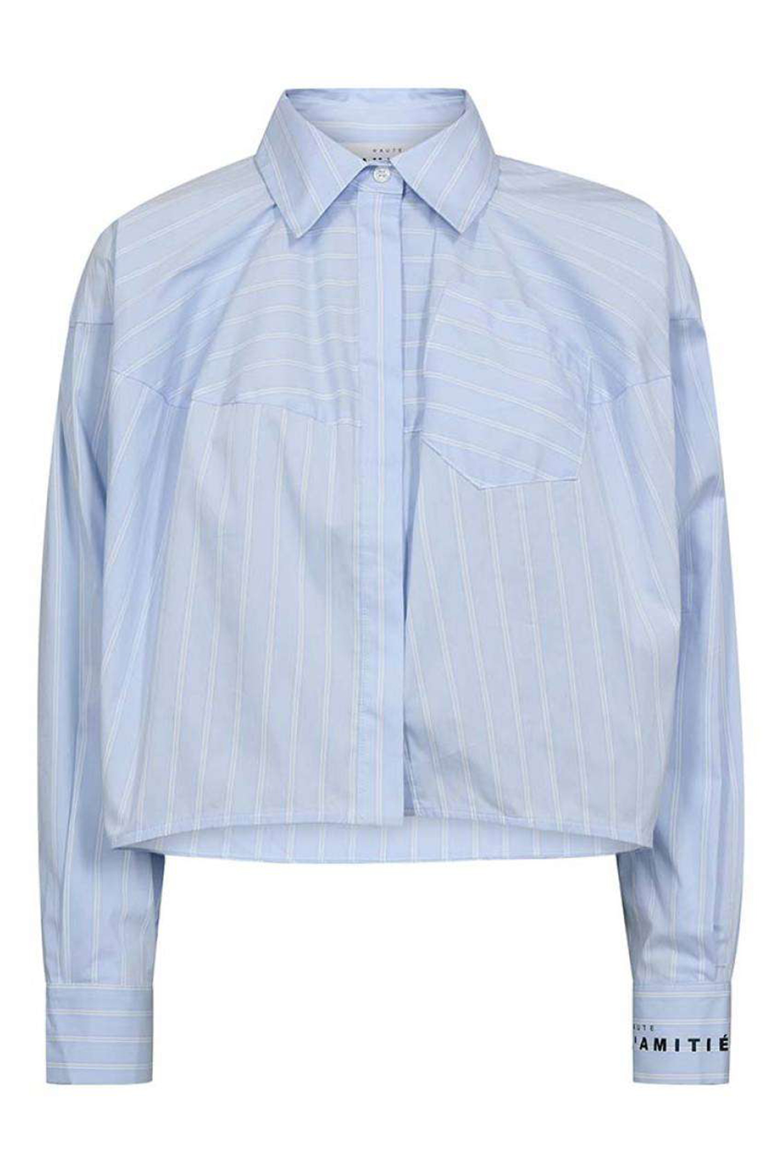 Dames blouse lange mouw blauw