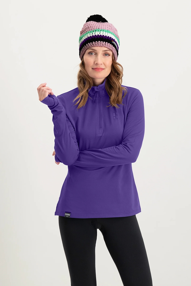 Wintersport dames pully+rits paars