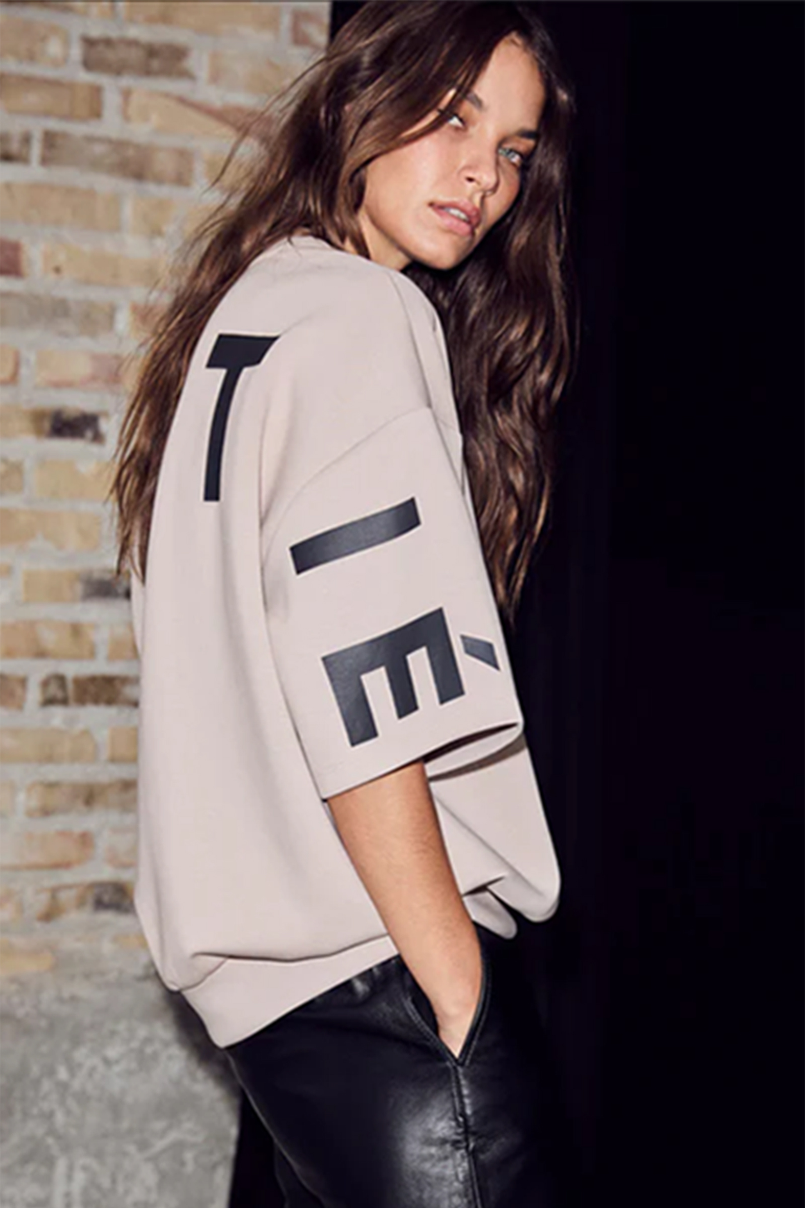 Dames t-shirt korte mouw bruin