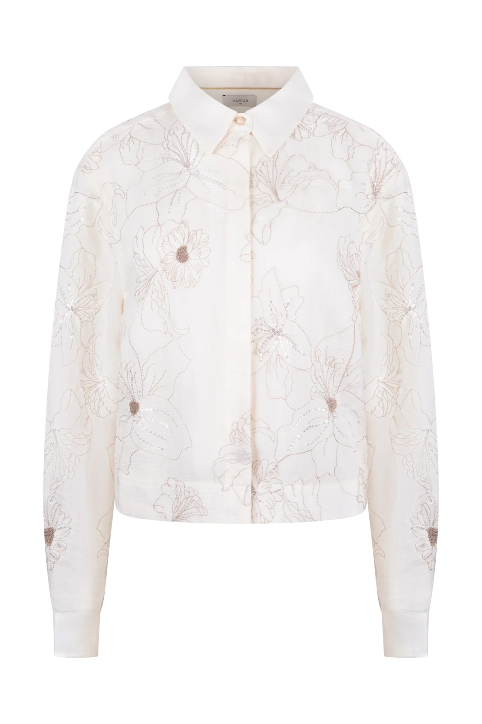 Dames blouse lange mouw ecru