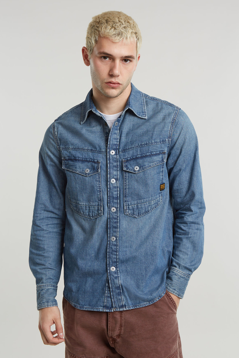 Heren overhemd lm casual blauw