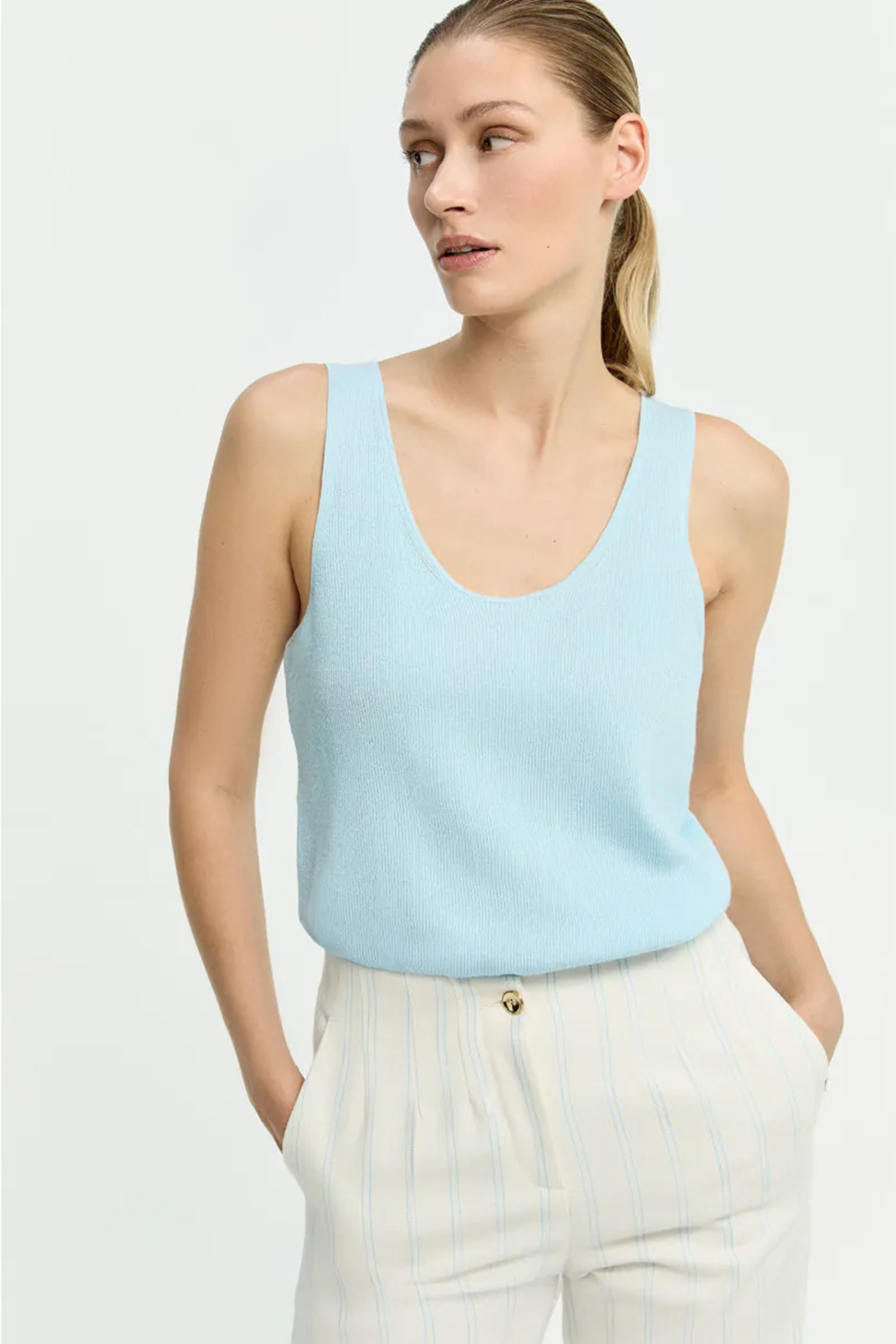 Dames t-shirt korte mouw blauw