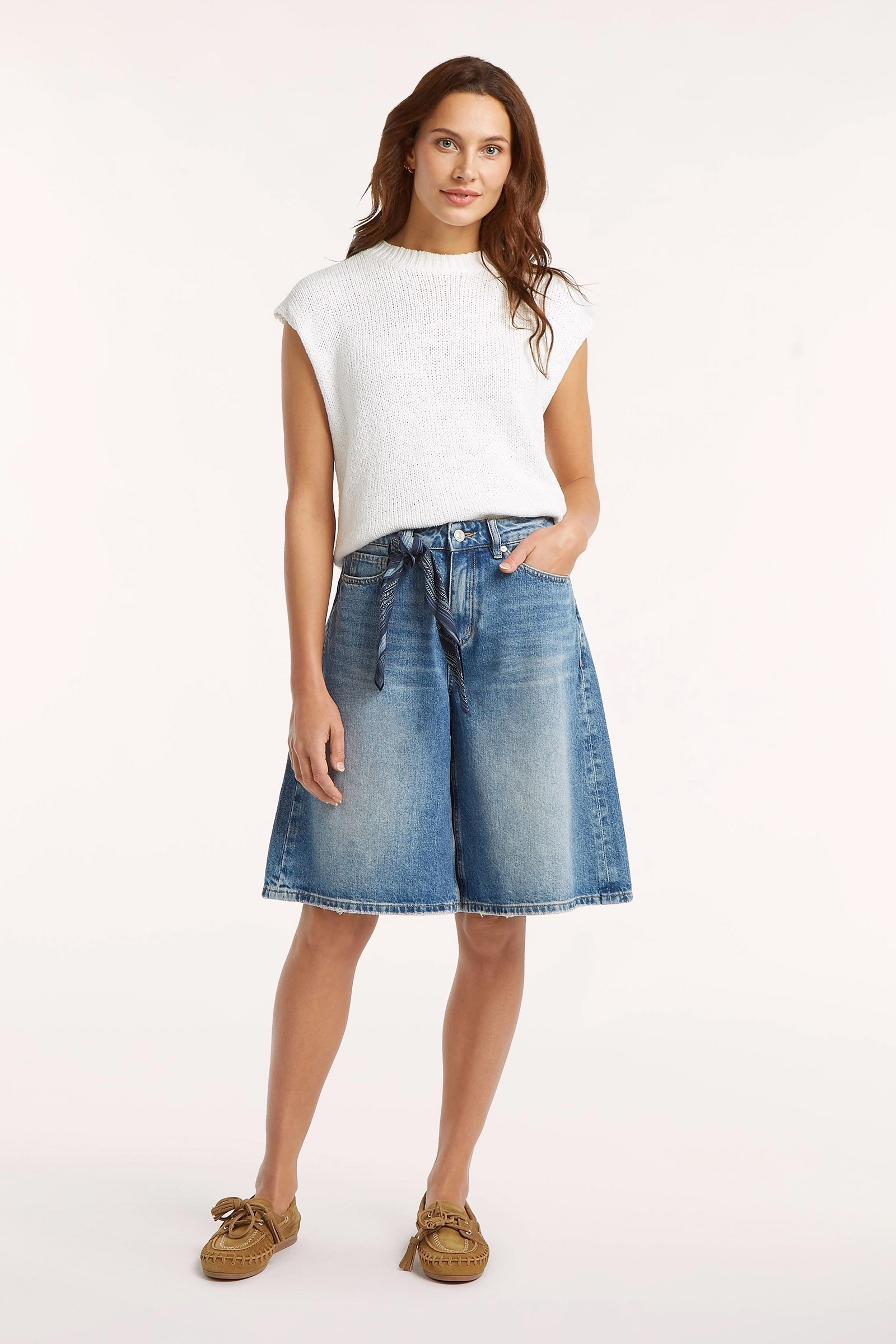 Dames short blauw