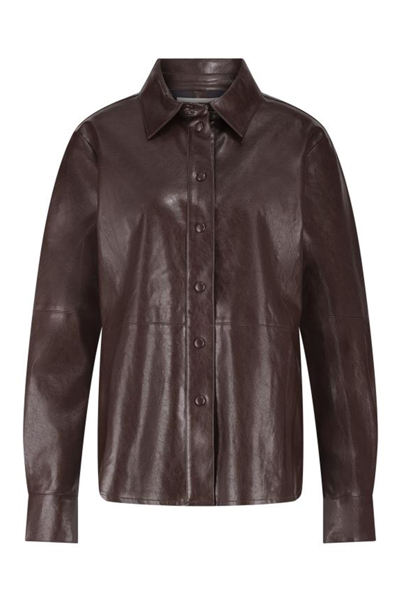 Dames blouse lange mouw bruin