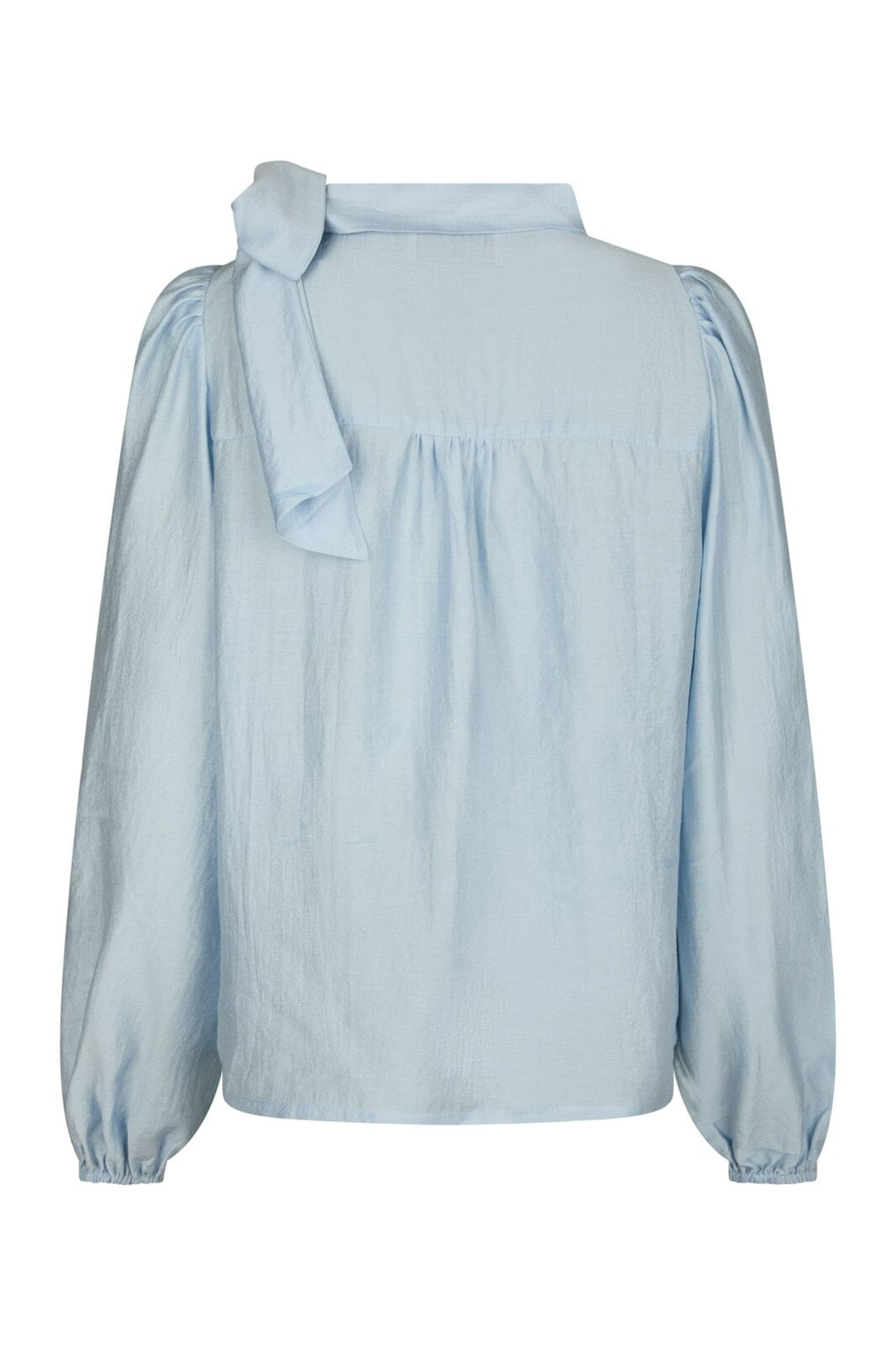 Dames blouse lange mouw blauw