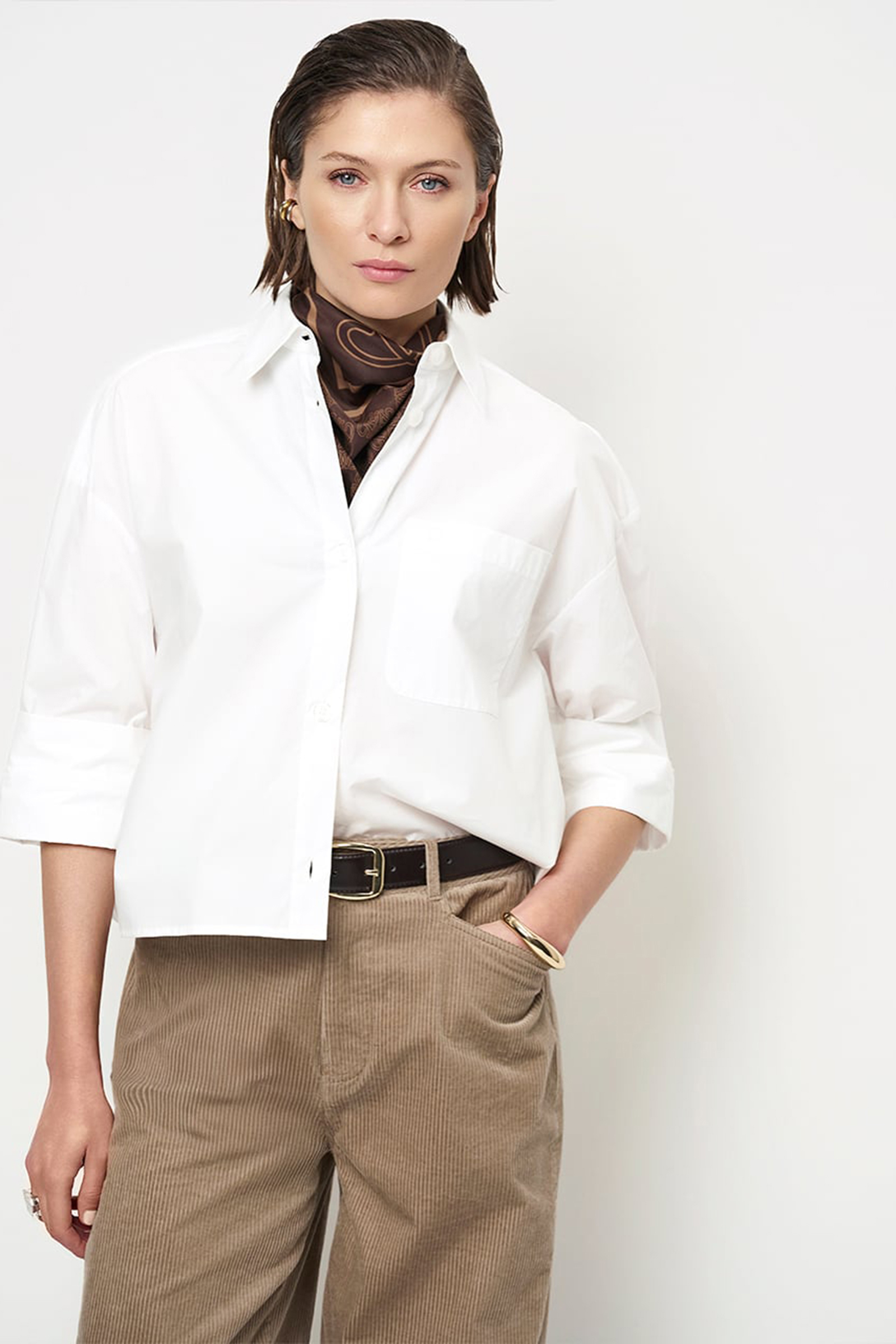 Dames blouse korte mouw wit