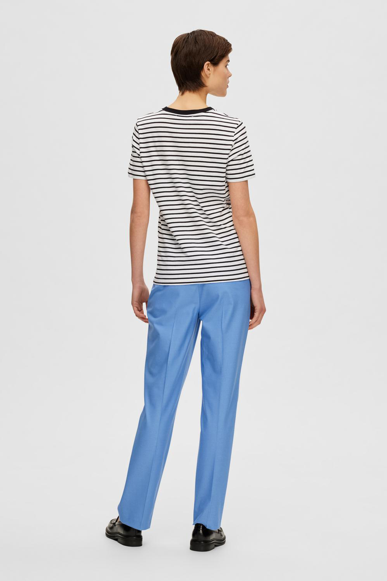 Selected SLFMYESSENTIAL SS STRIPE O-NECK TEE 179099001-Black/AOP 3