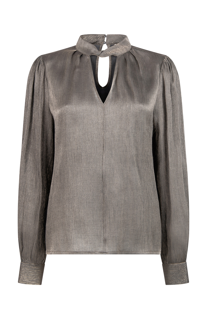 Dames blouse lange mouw goud