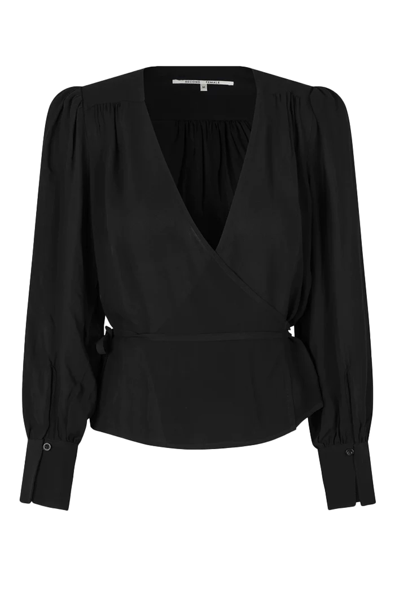 Second Female Paulina Wrap blouse Zwart-1 1