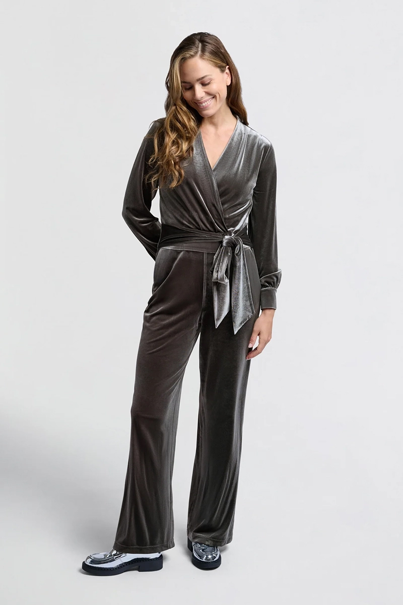 Dames jumpsuit/tuinbroek grijs