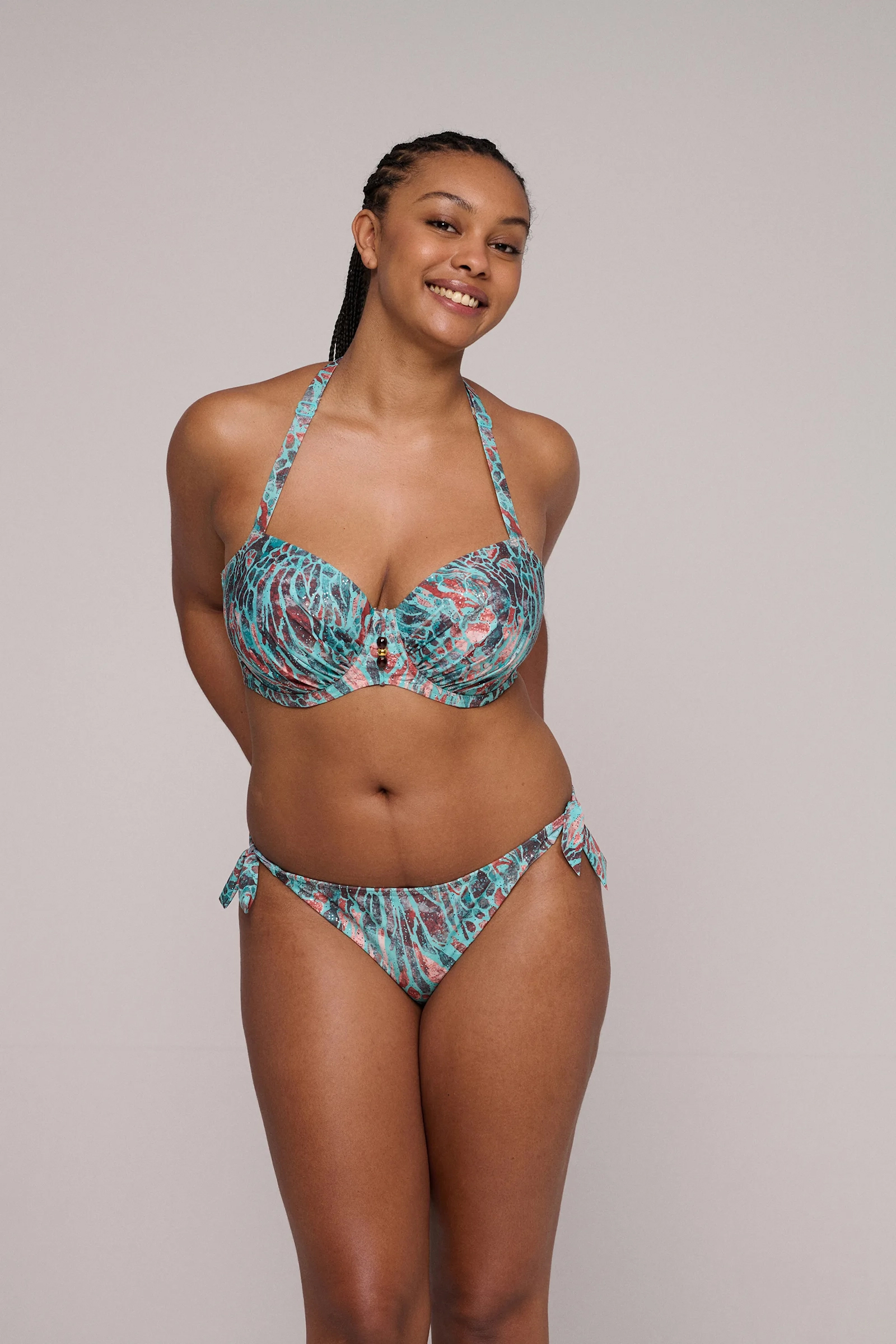 Bad/beach dames bikini top groen