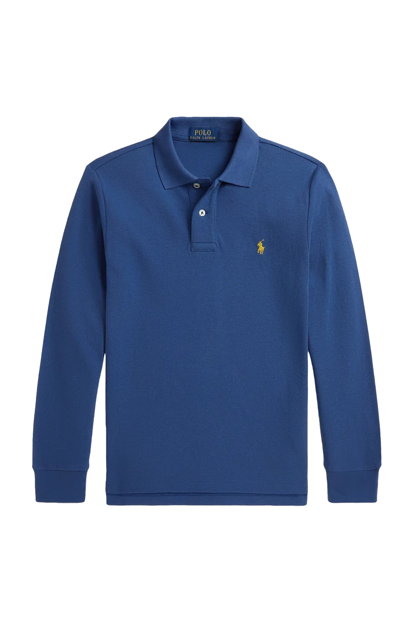 Jongens polo lange mouw blauw