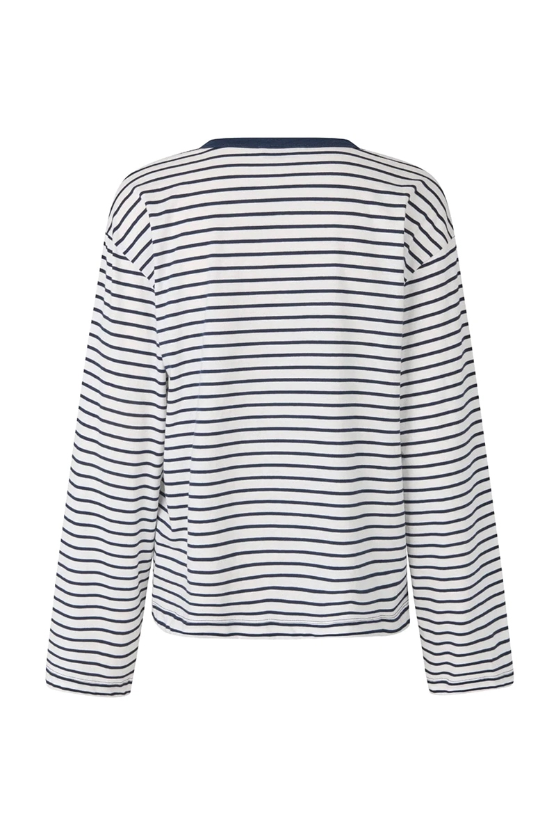 Dames t-shirt lange mouw blauw