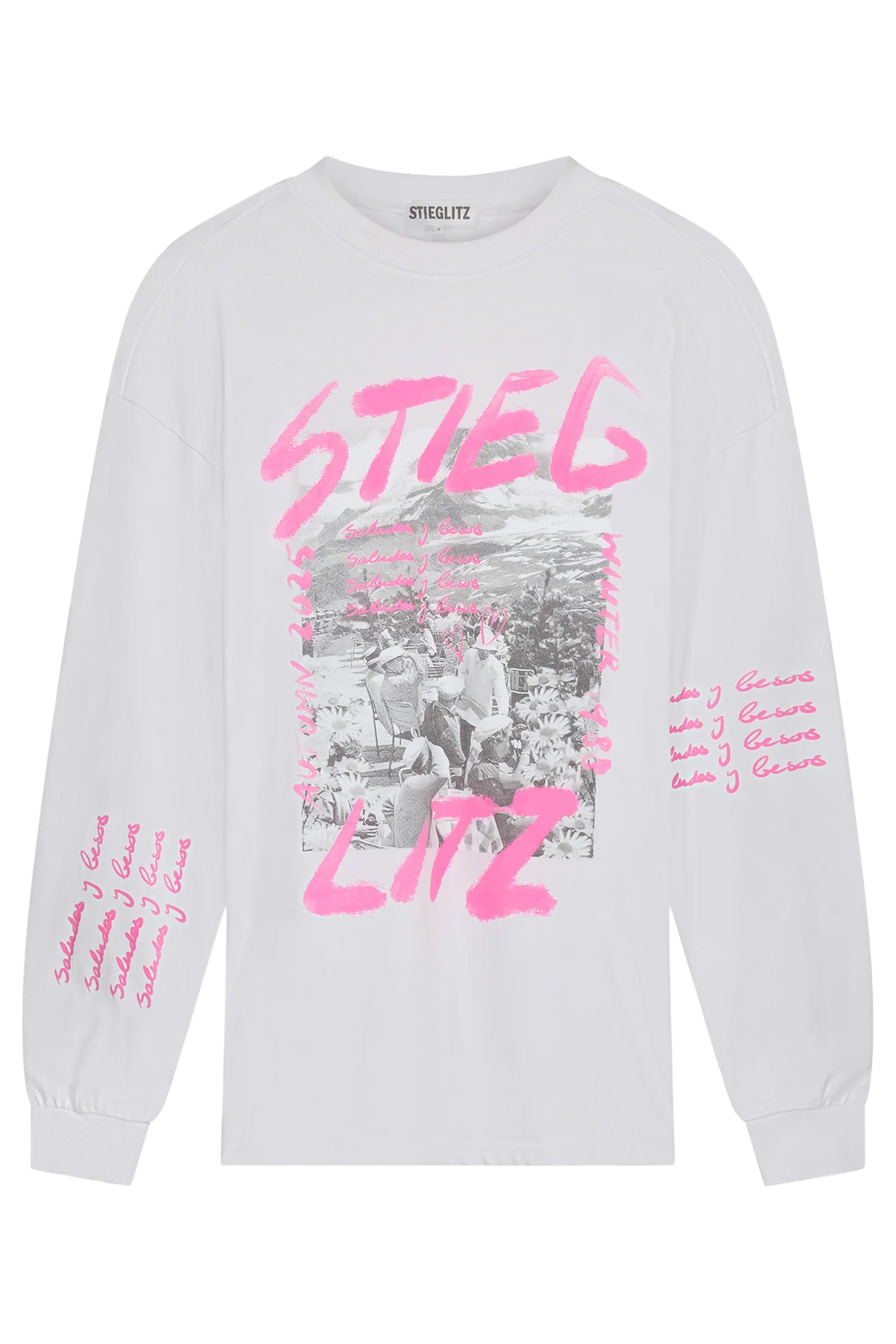 Dames t-shirt lange mouw wit