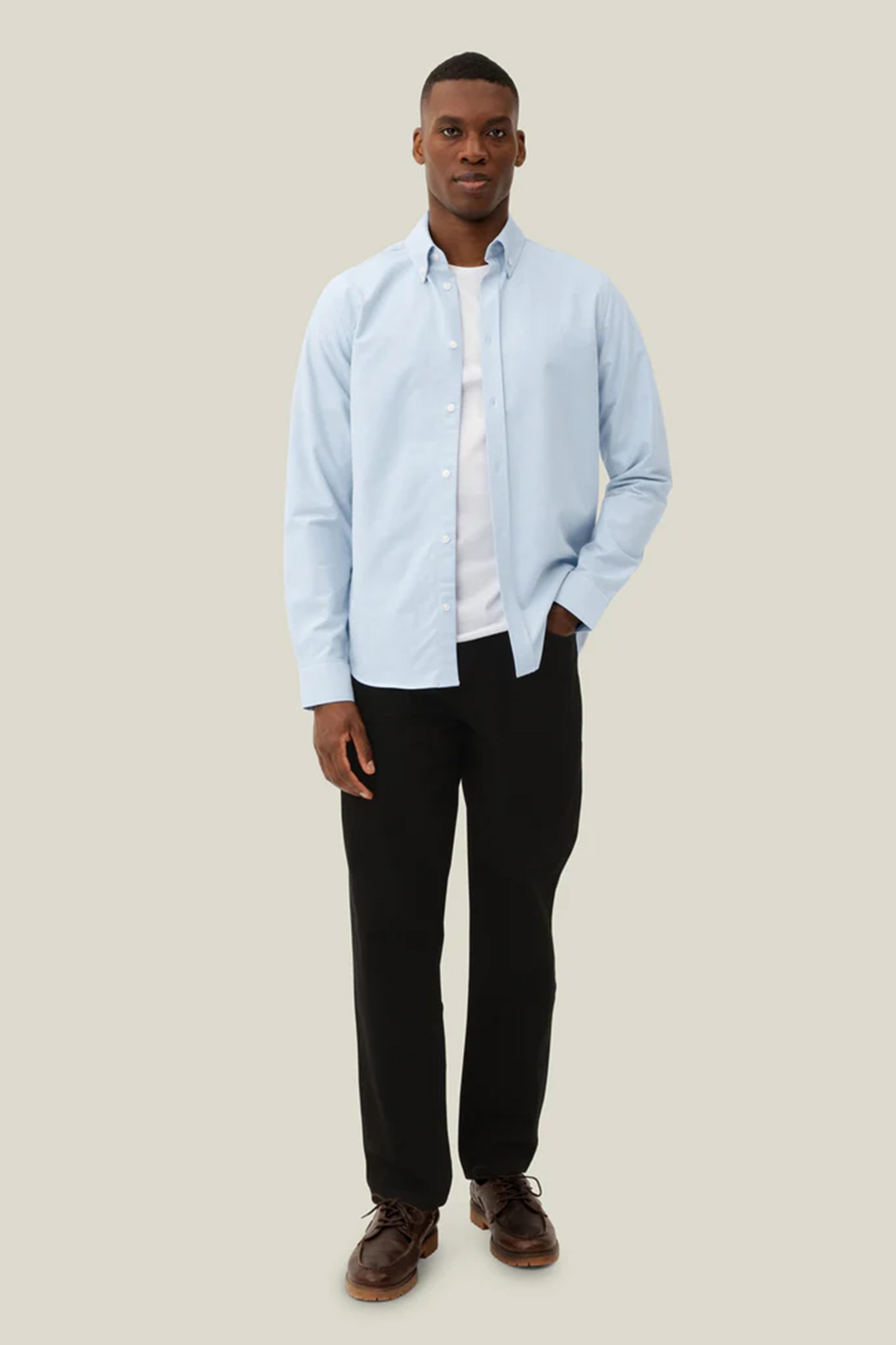 Heren overhemd lm casual blauw