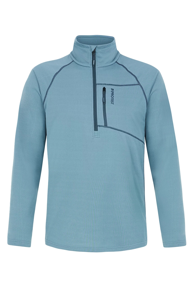 Wintersport heren pully+rits blauw